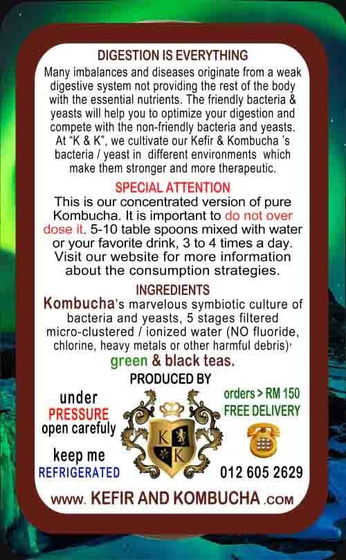 Pure Kombucha — back label